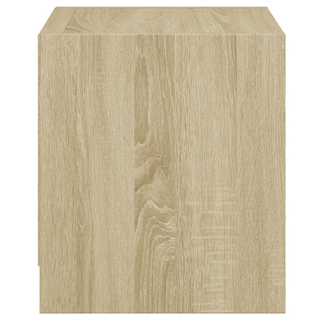 vidaXL Bedside Cabinets with Glass Doors 2 pcs Sonoma Oak 35x37x42 cm