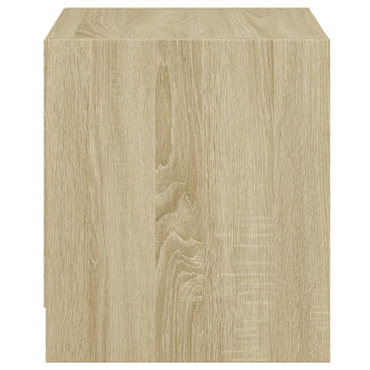 vidaXL Bedside Cabinets with Glass Doors 2 pcs Sonoma Oak 35x37x42 cm