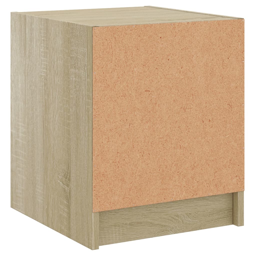 vidaXL Bedside Cabinets with Glass Doors 2 pcs Sonoma Oak 35x37x42 cm