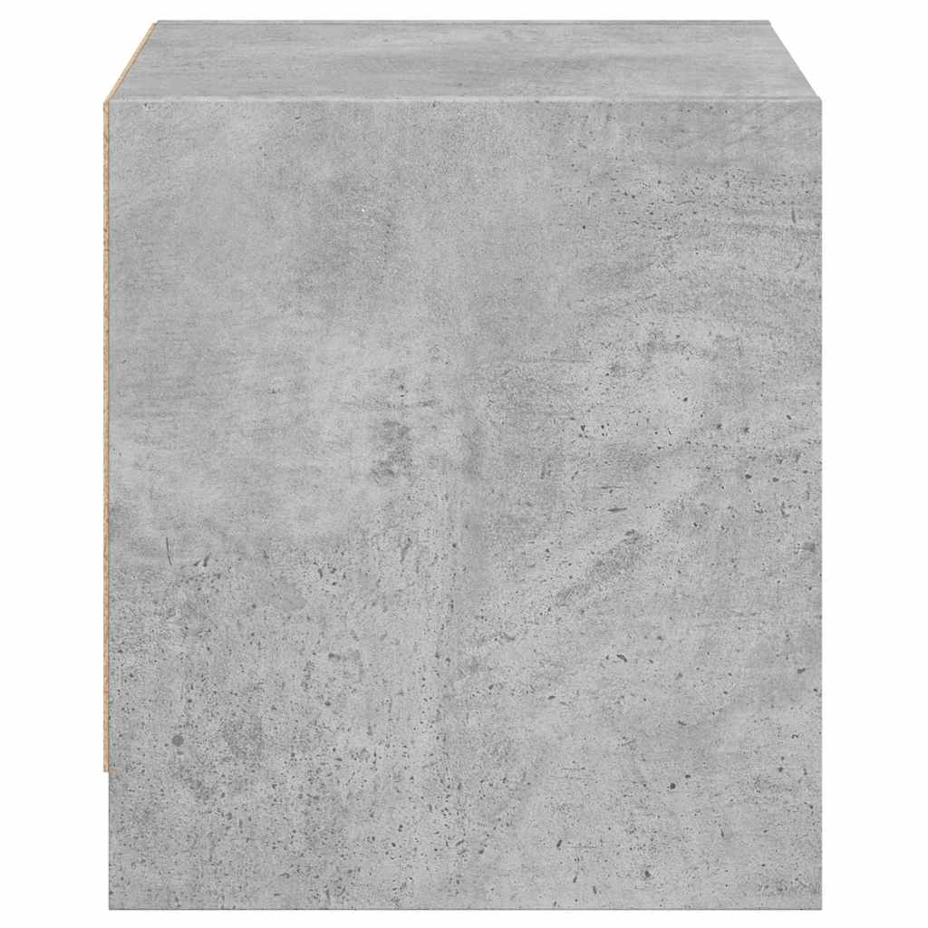 vidaXL Bedside Cabinets with Glass Doors 2 pcs Concrete Grey 35x37x42 cm