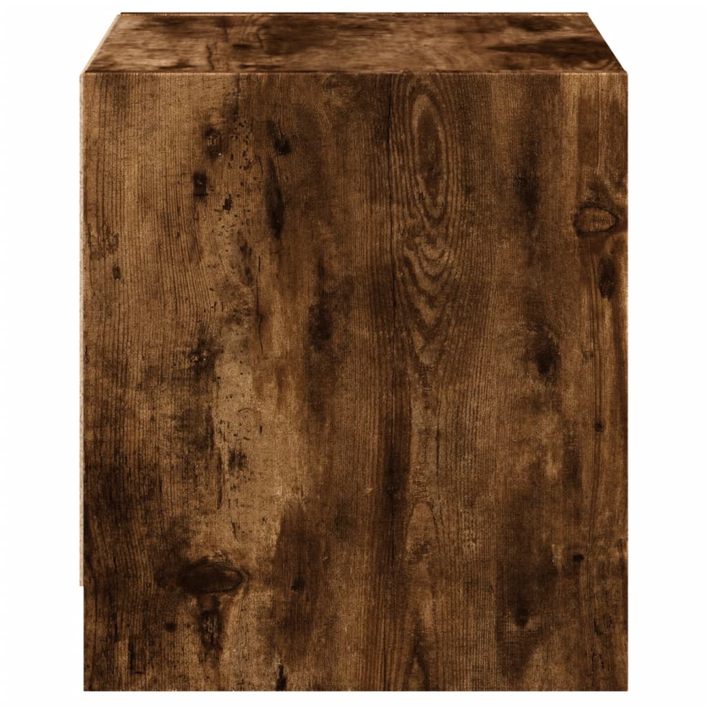 vidaXL Bedside Cabinets with Glass Doors 2 pcs Smoked Oak 35x37x42 cm