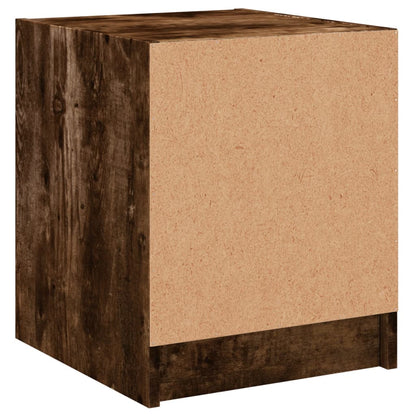 vidaXL Bedside Cabinets with Glass Doors 2 pcs Smoked Oak 35x37x42 cm