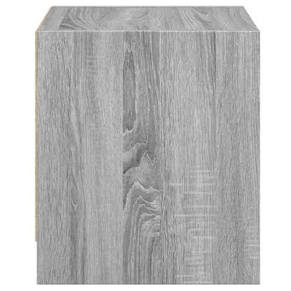 vidaXL Bedside Cabinet with Glass Door Grey Sonoma 35x37x42 cm