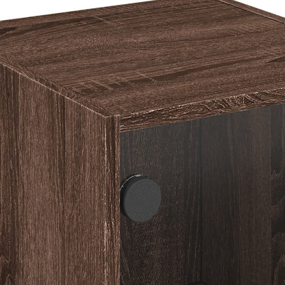 vidaXL Bedside Cabinets with Glass Doors 2 pcs Brown Oak 35x37x42 cm