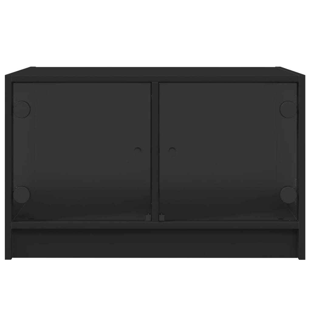 vidaXL Coffee Table with Glass Doors Black 68x50x42 cm