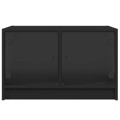 vidaXL Coffee Table with Glass Doors Black 68x50x42 cm