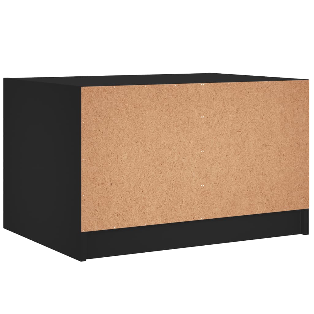 vidaXL Coffee Table with Glass Doors Black 68x50x42 cm