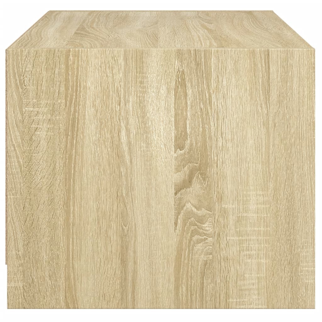 vidaXL Coffee Table with Glass Doors Sonoma Oak 68x50x42 cm