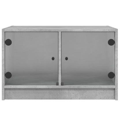 vidaXL Coffee Table with Glass Doors Concrete Grey 68x50x42 cm