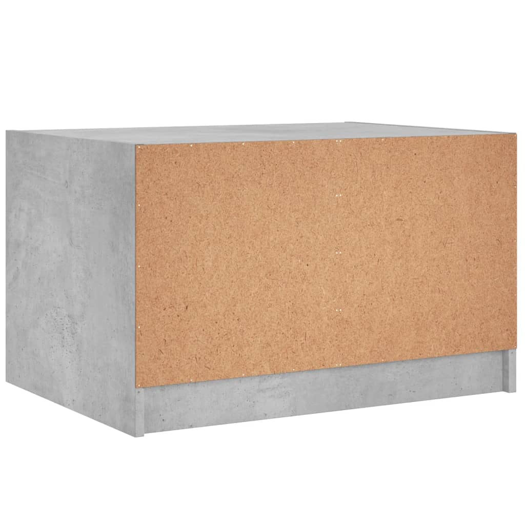 vidaXL Coffee Table with Glass Doors Concrete Grey 68x50x42 cm