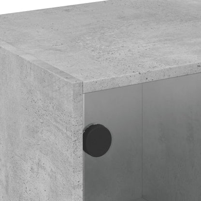 vidaXL Coffee Table with Glass Doors Concrete Grey 68x50x42 cm
