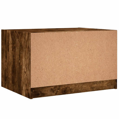 vidaXL Coffee Table with Glass Doors Smoked Oak 68x50x42 cm