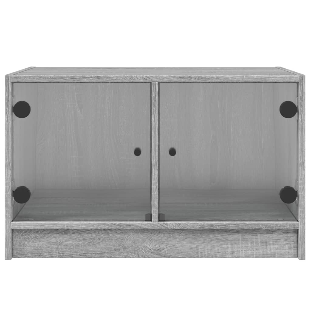vidaXL Coffee Table with Glass Doors Grey Sonoma 68x50x42 cm