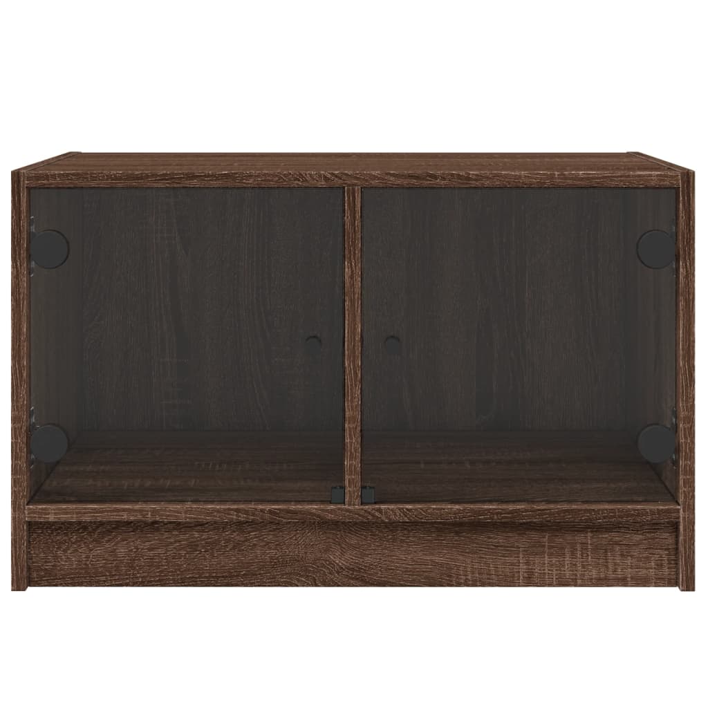 vidaXL Coffee Table with Glass Doors Brown Oak 68x50x42 cm