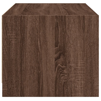 vidaXL Coffee Table with Glass Doors Brown Oak 68x50x42 cm