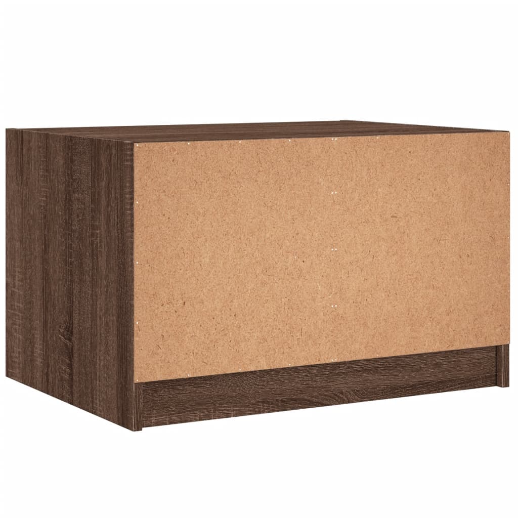 vidaXL Coffee Table with Glass Doors Brown Oak 68x50x42 cm