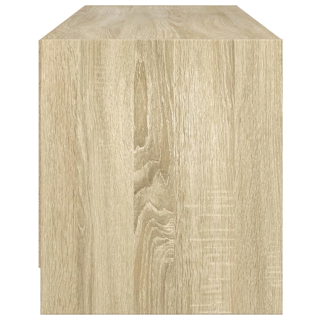 vidaXL TV Cabinet with Glass Doors Sonoma Oak 102x37x42 cm