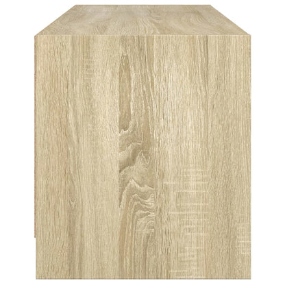 vidaXL TV Cabinet with Glass Doors Sonoma Oak 102x37x42 cm