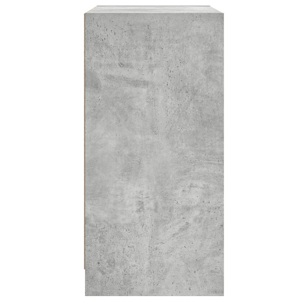 vidaXL Side Cabinet with Glass Doors Concrete Grey 68x37x75,5 cm