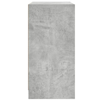 vidaXL Side Cabinet with Glass Doors Concrete Grey 68x37x75,5 cm