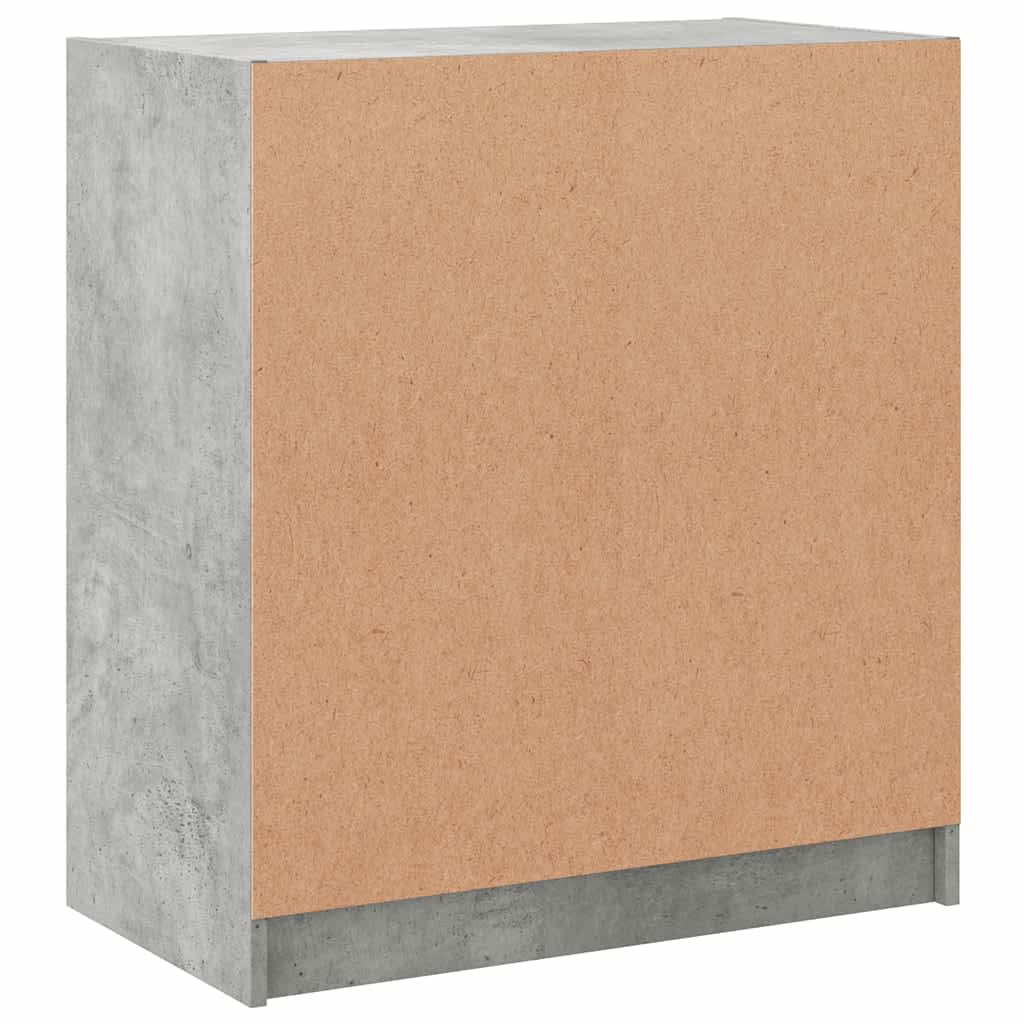 vidaXL Side Cabinet with Glass Doors Concrete Grey 68x37x75,5 cm