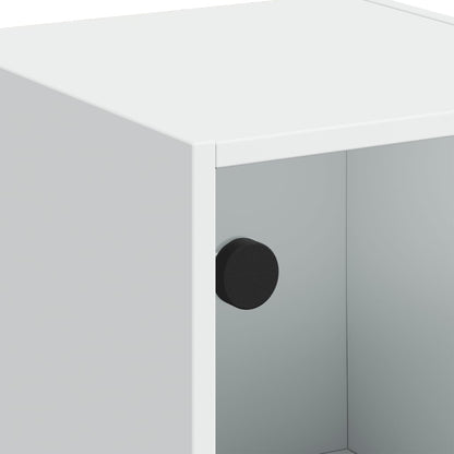 vidaXL Highboard with Glass Doors White 35x37x109 cm