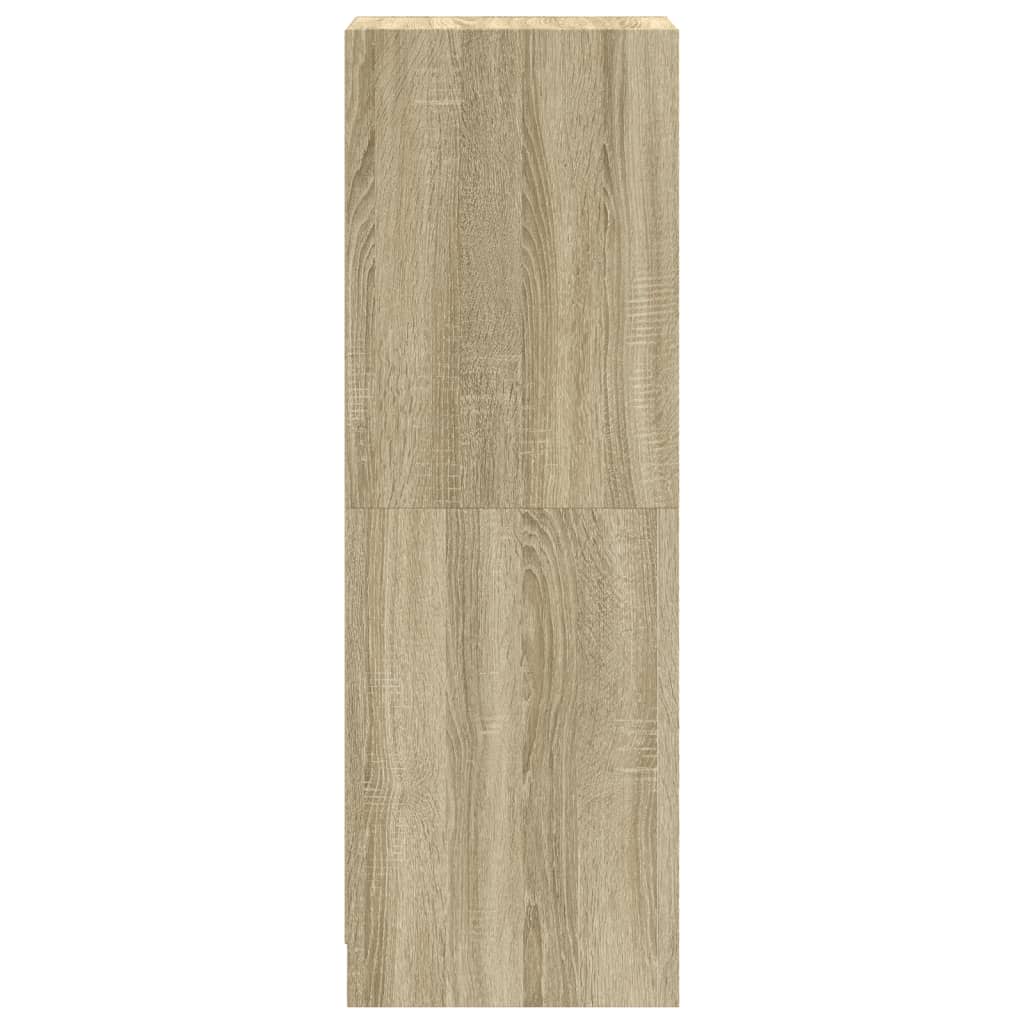 vidaXL Highboard with Glass Doors Sonoma Oak 35x37x109 cm