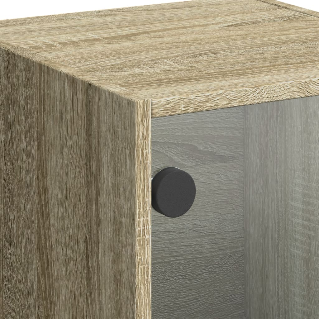 vidaXL Highboard with Glass Doors Sonoma Oak 35x37x109 cm