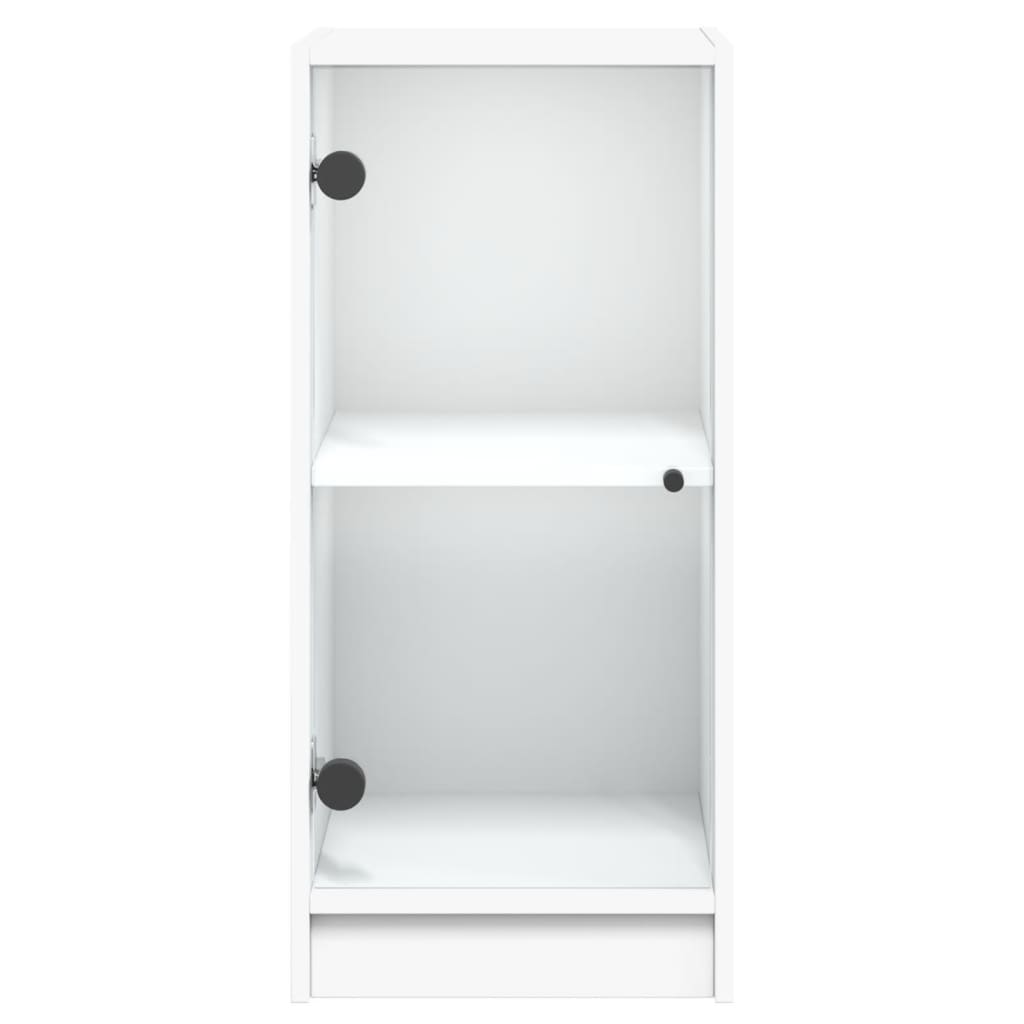 vidaXL Side Cabinet with Glass Doors White 35x37x75,5 cm