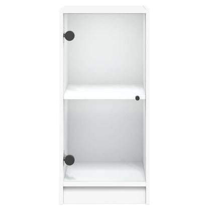 vidaXL Side Cabinet with Glass Doors White 35x37x75,5 cm