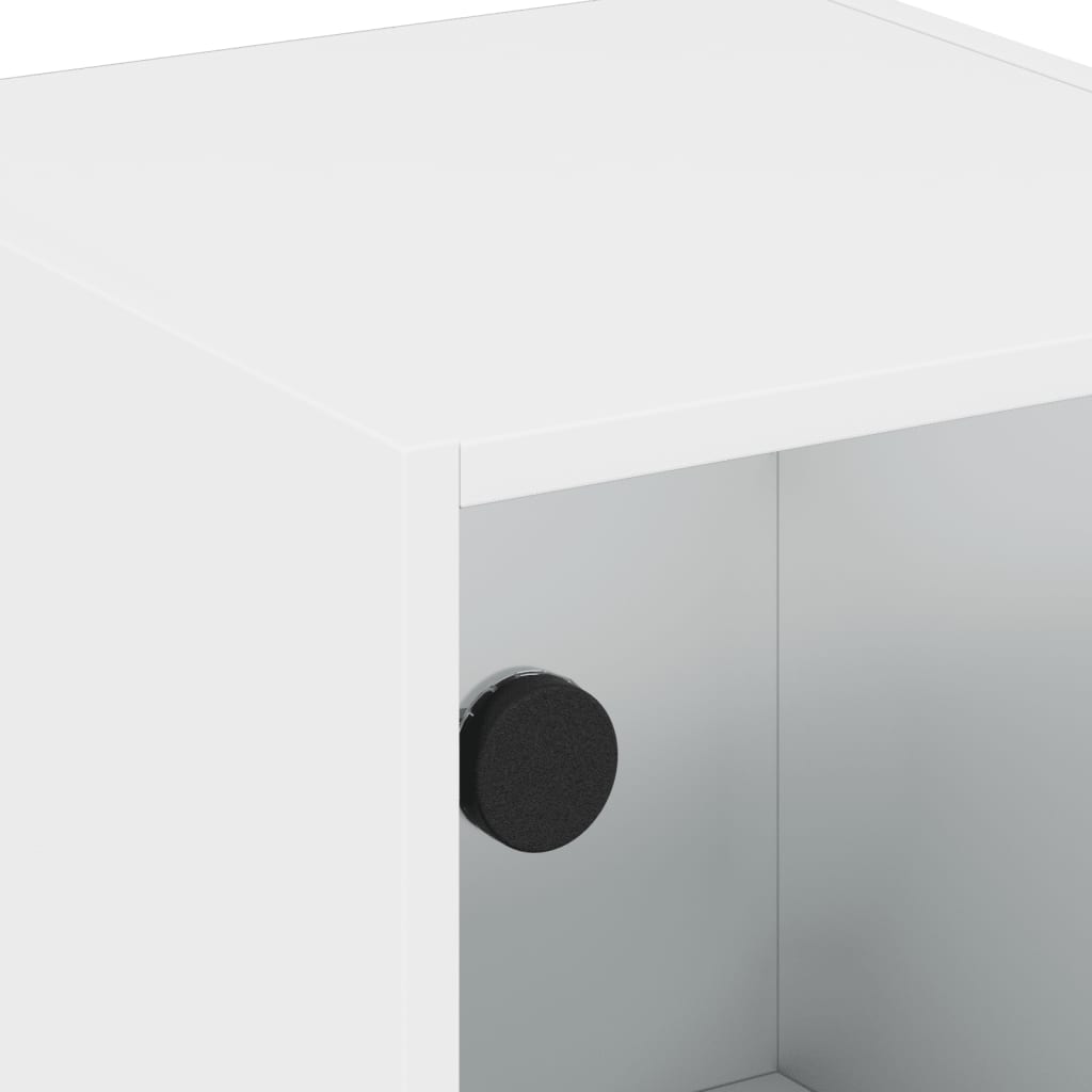 vidaXL Side Cabinet with Glass Doors White 35x37x75,5 cm