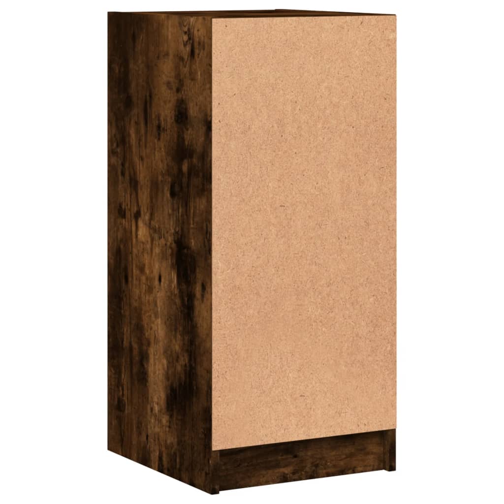 vidaXL Side Cabinet with Glass Doors Smoked Oak 35x37x75,5 cm