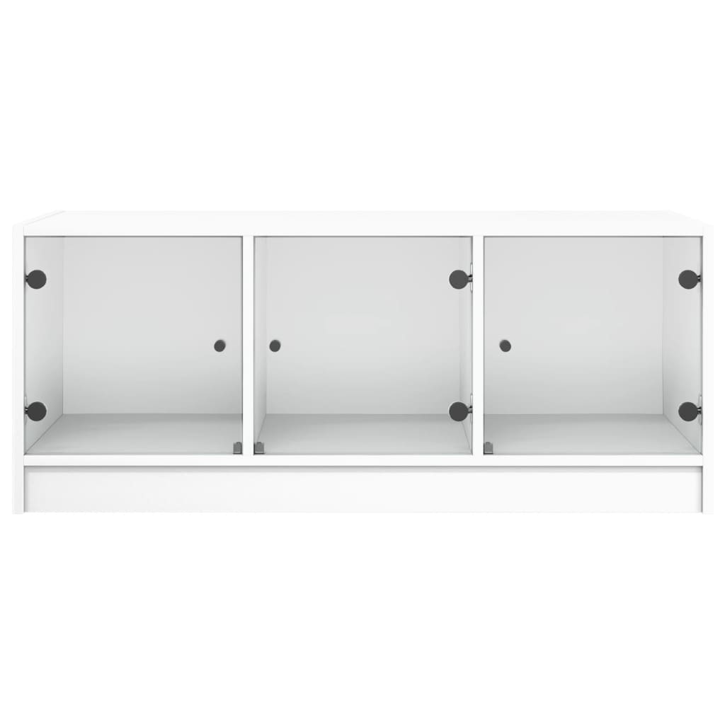 vidaXL Coffee Table with Glass Doors White 102x50x42 cm