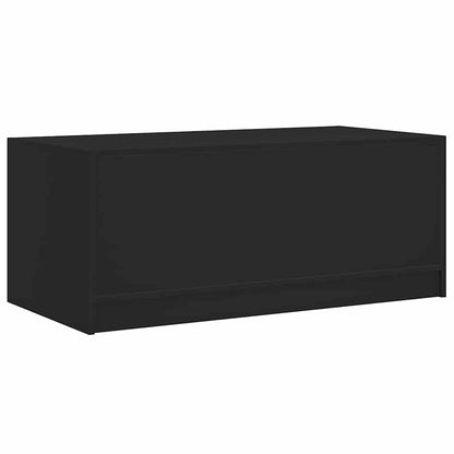vidaXL Coffee Table with Glass Doors Black 102x50x42 cm