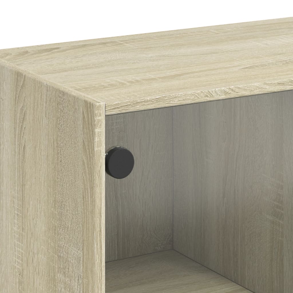 vidaXL Coffee Table with Glass Doors Sonoma Oak 102x50x42 cm