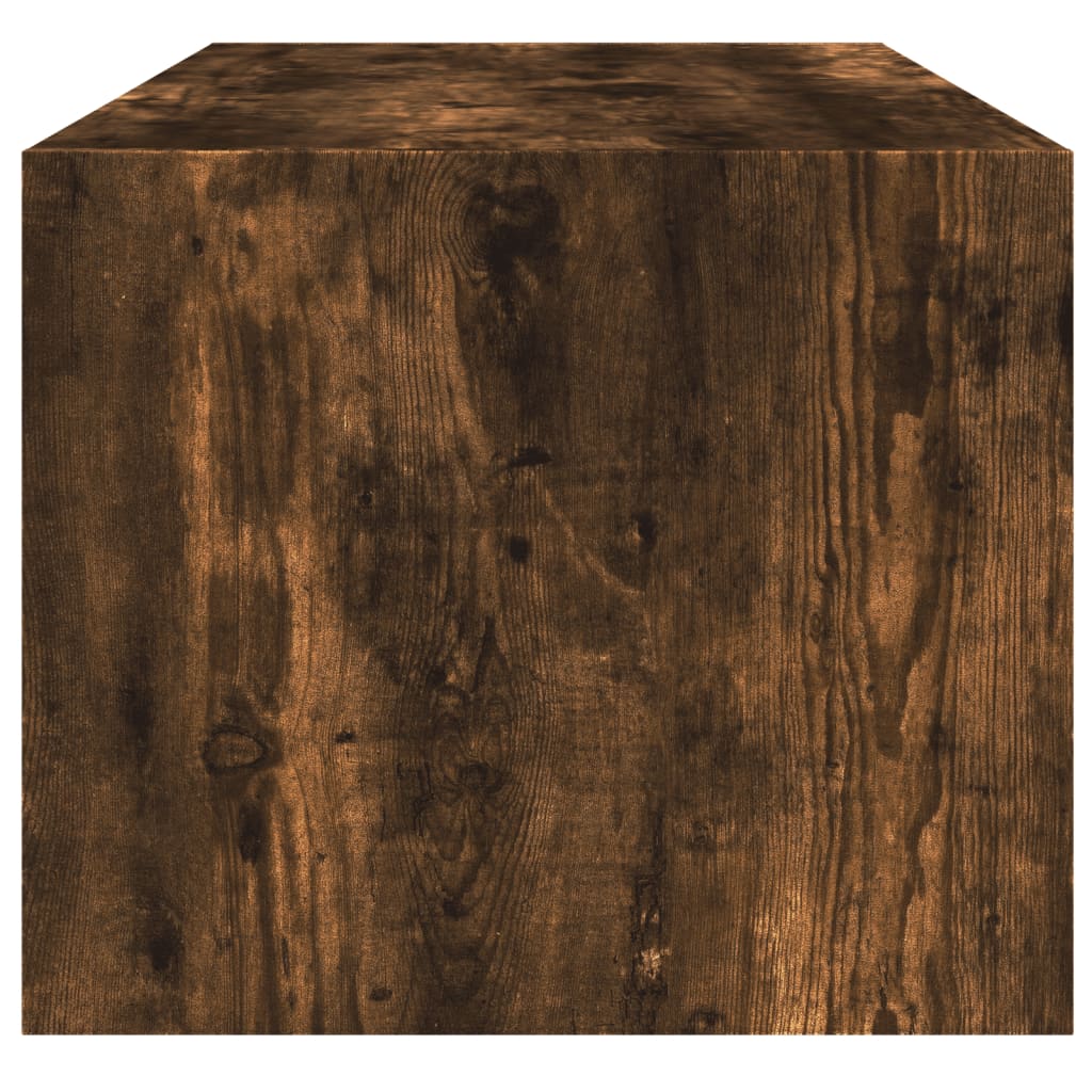 vidaXL Coffee Table with Glass Doors Smoked Oak 102x50x42 cm