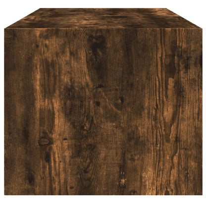 vidaXL Coffee Table with Glass Doors Smoked Oak 102x50x42 cm