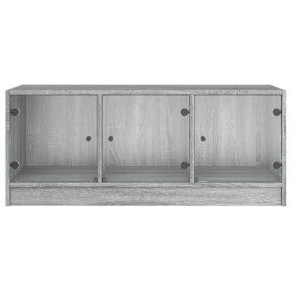 vidaXL Coffee Table with Glass Doors Grey Sonoma 102x50x42 cm