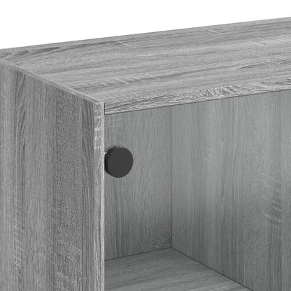 vidaXL Coffee Table with Glass Doors Grey Sonoma 102x50x42 cm
