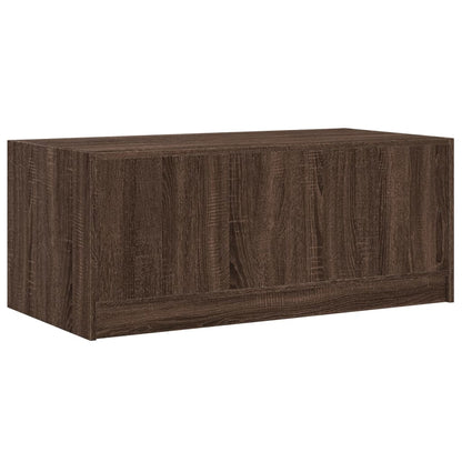 vidaXL Coffee Table with Glass Doors Brown Oak 102x50x42 cm