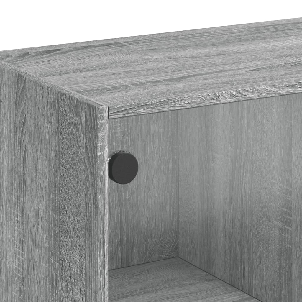 vidaXL Side Cabinet with Glass Doors Grey Sonoma 68x37x75.5 cm