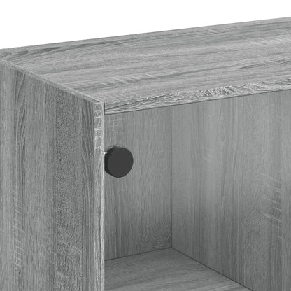 vidaXL Side Cabinet with Glass Doors Grey Sonoma 68x37x75.5 cm