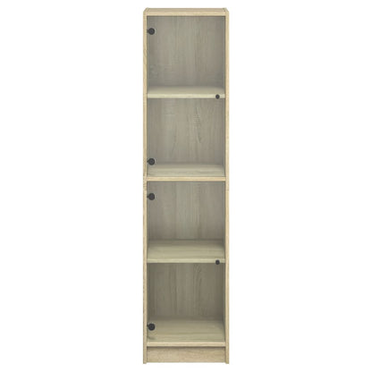 vidaXL Highboard with Glass Doors Sonoma Oak 35x37x142 cm
