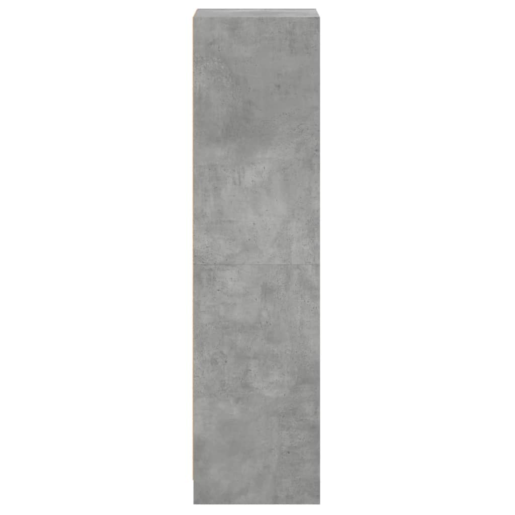 vidaXL Highboard with Glass Doors Concrete Grey 35x37x142 cm