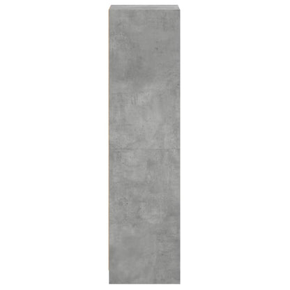 vidaXL Highboard with Glass Doors Concrete Grey 35x37x142 cm