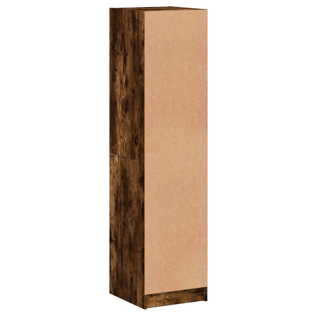 vidaXL Highboard with Glass Doors Smoked Oak 35x37x142 cm
