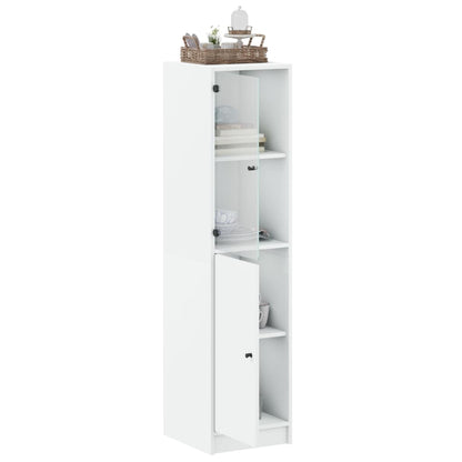 vidaXL Highboard with Glass Door White 35x37x142 cm