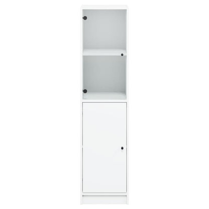 vidaXL Highboard with Glass Door White 35x37x142 cm
