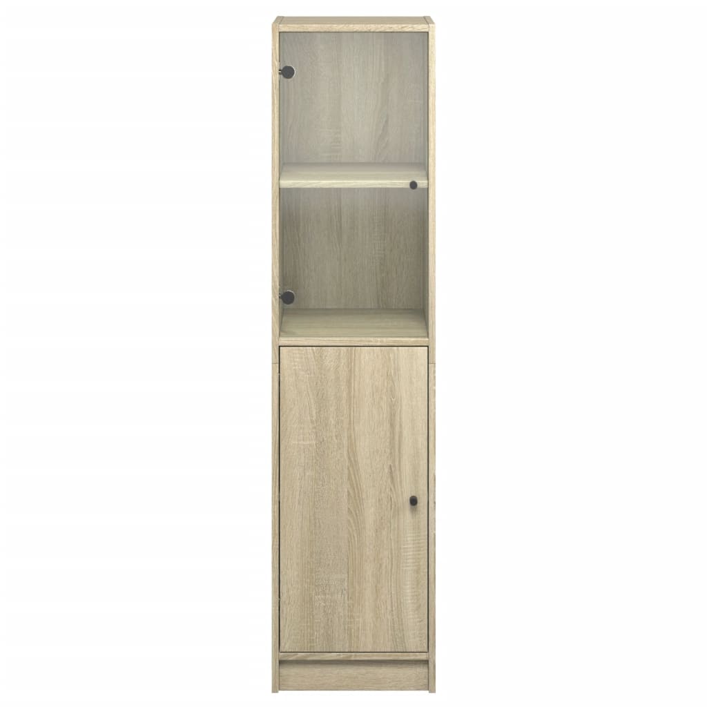 vidaXL Highboard with Glass Door Sonoma Oak 35x37x142 cm