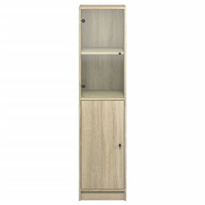 vidaXL Highboard with Glass Door Sonoma Oak 35x37x142 cm